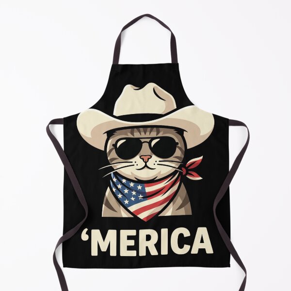 Item preview, Merica Funny Patriotic Cowboy Cat Shirt designed and sold by TeNovaStudio.