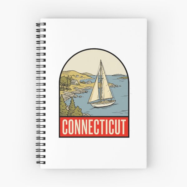 Item preview, Vintage Connecticut Sailboat Coastal Retro Art designed and sold by Paper Drip.