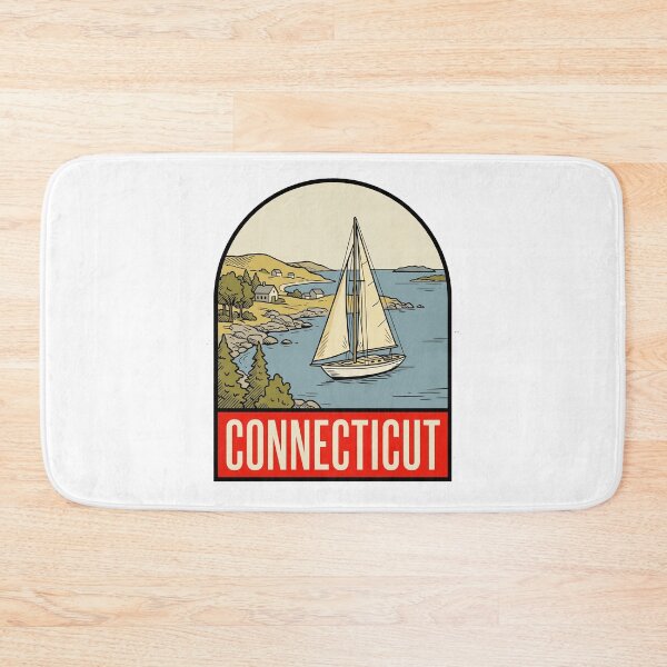 Item preview, Vintage Connecticut Sailboat Coastal Retro Art designed and sold by Paper Drip.