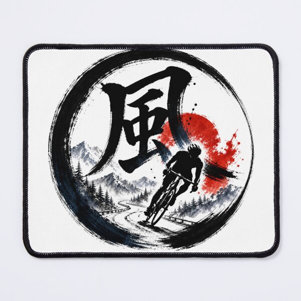 Item preview, 風 Ride The Wind Japanese Calligraphy Cycling Sticker/T-Shirt Art designed and sold by Locker39.