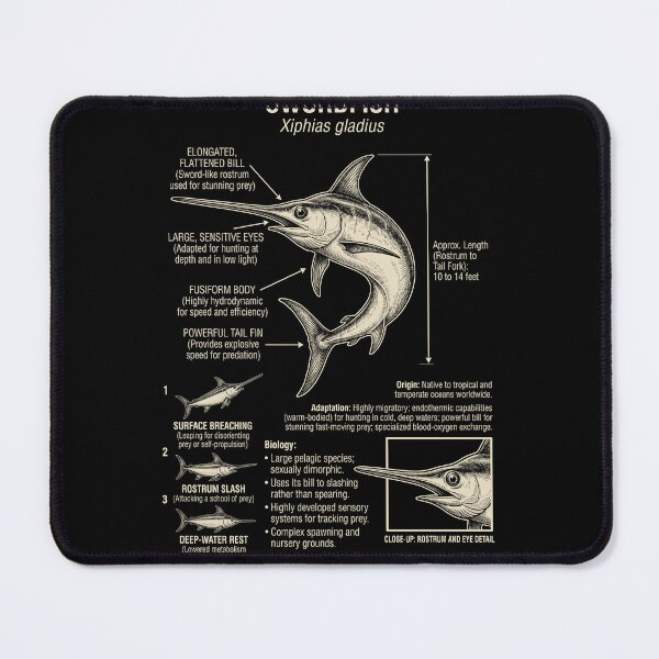 Item preview, Swordfish Scientific Anatomy Biology Animal Lover designed and sold by Kimberley King Art  King Art.