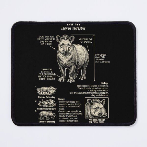 Item preview, Tapir Scientific Anatomy Biology Animal Lover designed and sold by Kimberley King Art King Art.