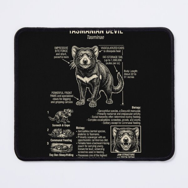 Item preview, Tasmanian Devil Scientific Anatomy Biology Animal Lover designed and sold by Kimberley King Art  King Art.