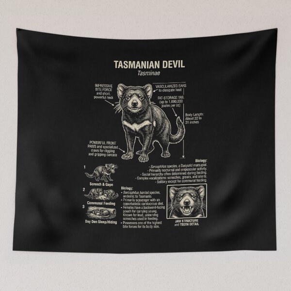 Item preview, Tasmanian Devil Scientific Anatomy Biology Animal Lover designed and sold by Kimberley King Art  King Art.