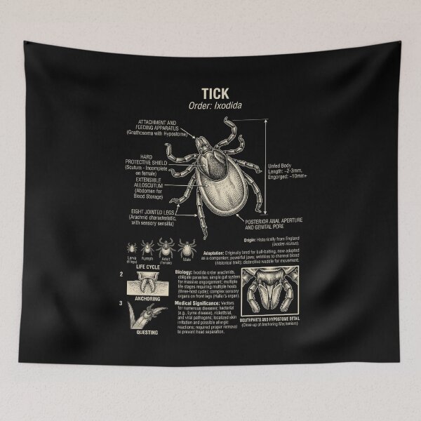 Item preview, Tick Scientific Anatomy Biology Animal Lover designed and sold by Kimberley King Art  King Art.