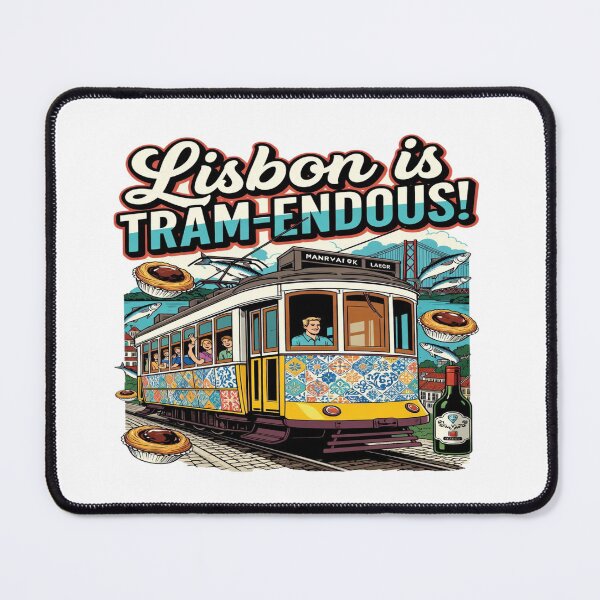 Item preview, Lisbon is TRAM-ENDOUS! – Funny Lisbon Tram Travel T-Shirt | Portugal Vacation Graphic Tee | Food & Culture Souvenir Design designed and sold by Sushikidsntoddlers.