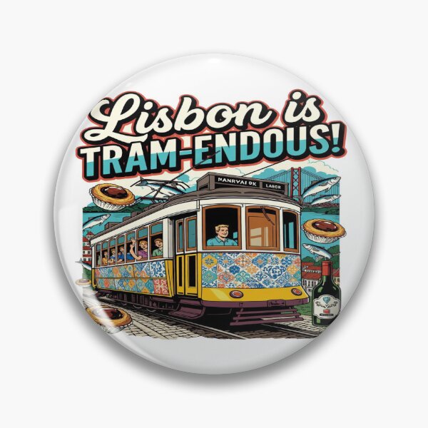 Item preview, Lisbon is TRAM-ENDOUS! – Funny Lisbon Tram Travel T-Shirt | Portugal Vacation Graphic Tee | Food & Culture Souvenir Design designed and sold by Sushikidsntod.