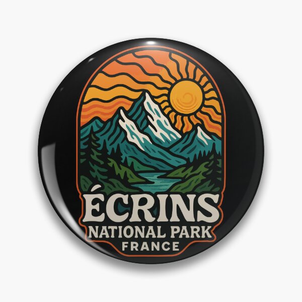 Item preview, Ecrins National Park France Retro Trippy Travel designed and sold by TomFrontierArt.