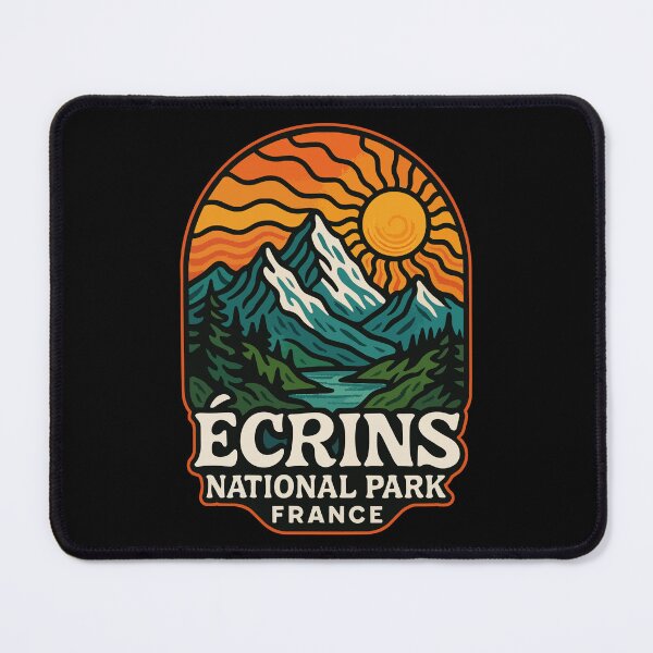 Item preview, Ecrins National Park France Retro Trippy Travel designed and sold by TomFrontierArt.