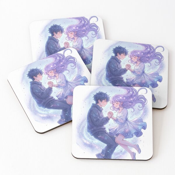 Item preview, Galaxy Anime Couple – Dreamy Space Love Aesthetic designed and sold by krishna-artdesigns.