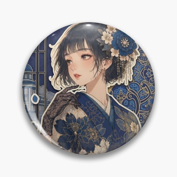 Item preview, Blue Hakama Lady - kawaii version designed and sold by Japanese Vibes.