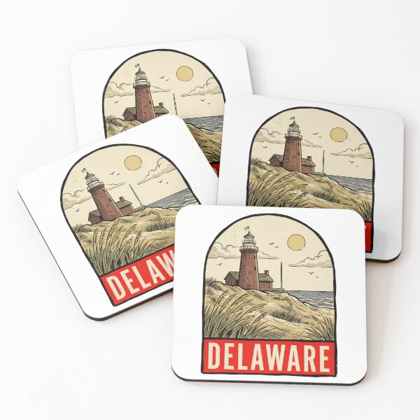 Item preview, Retro Delaware Lighthouse Beach Vintage Travel Badge Design designed and sold by Paper Drip.