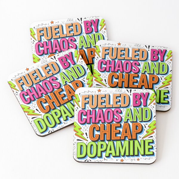 Item preview, Fueled By Chaos Dopamine Humor designed and sold by GiftLore Studio.