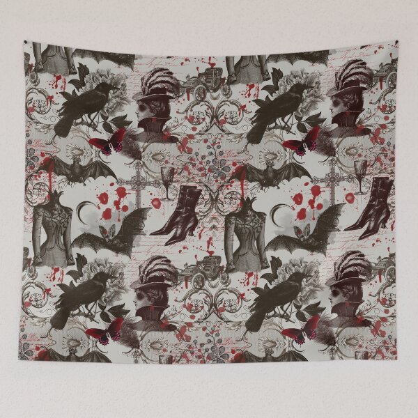 Item preview, Vampire Story Victorian Gothic Aesthetic Toile Pattern  designed and sold by CanisArtStudio.