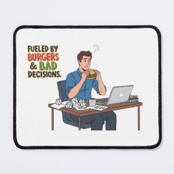 Item preview, Fueled by Burgers and Bad Decisions Funny Office Work Art designed and sold by Miheerala.