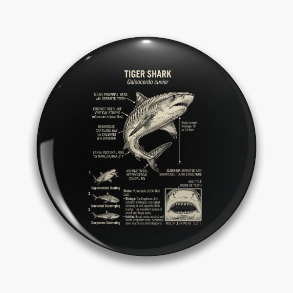 Item preview, Tiger Shark Scientific Anatomy Biology Animal Lover designed and sold by Kimberley King Art  King Art.