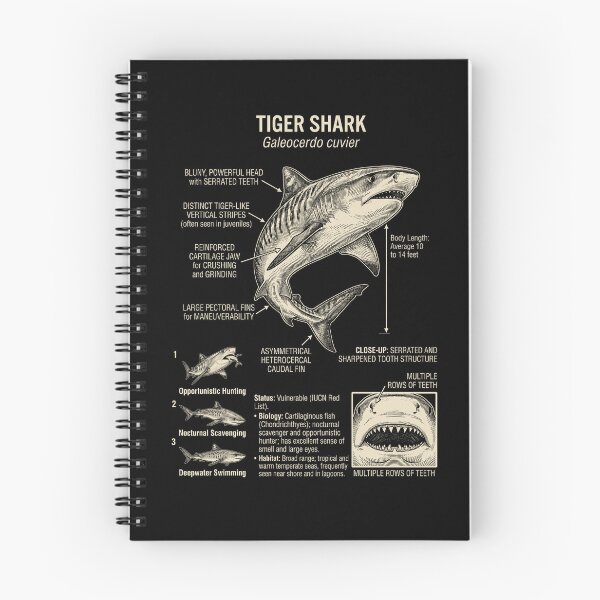 Item preview, Tiger Shark Scientific Anatomy Biology Animal Lover designed and sold by Kimberley King Art  King Art.