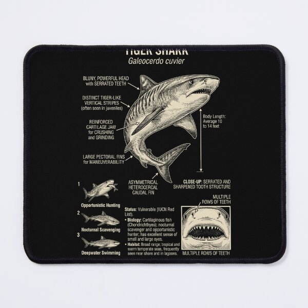 Item preview, Tiger Shark Scientific Anatomy Biology Animal Lover designed and sold by Kimberley King Art King Art.
