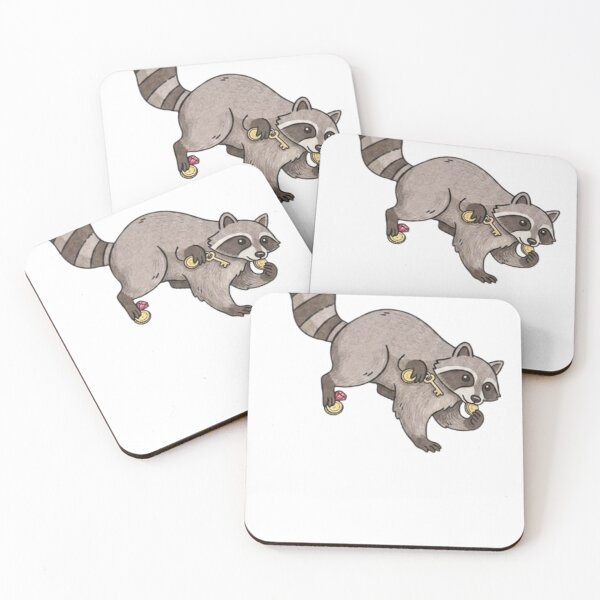 Item preview, Sneaky Raccoon Treasure Hunter – Cute Bandit Collecting Shiny Loot designed and sold by Marketflowcreation.