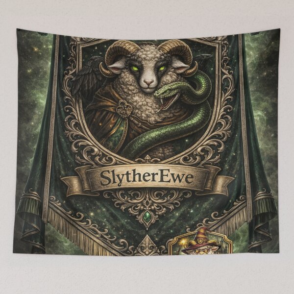 Item preview, SlytherEwe House Banner | Hogwooltz Sheepism Parody designed and sold by Thpoar.