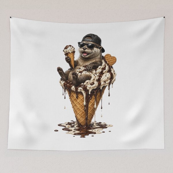Item preview, Funny Otter Ice Cream Melt – Cute Sunglasses Summer Dessert Animal Meme Aesthetic designed and sold by bilal sibgui.