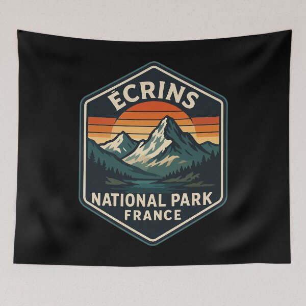 Item preview, Ecrins National Park France Retro Vintage designed and sold by TomFrontierArt.