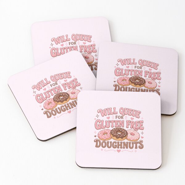 Item preview, Will Queue For Gluten Free Doughnuts – Funny Coeliac Foodie Design designed and sold by My Gluten Free Life UK.