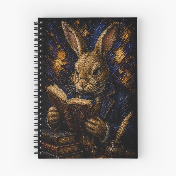 Item preview, Wise Academic Scholar Intellectual Rabbit Dark Aesthetic Art designed and sold by Vista Atelier.