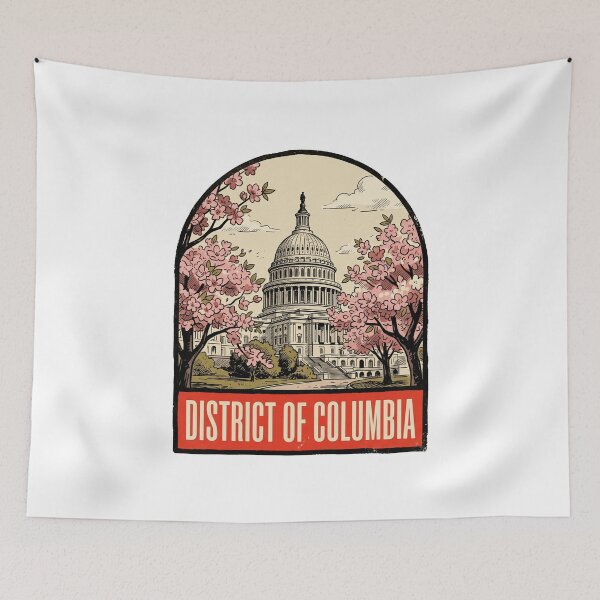 Item preview, Vintage District of Columbia Cherry Blossom Retro Travel designed and sold by Paper Drip.