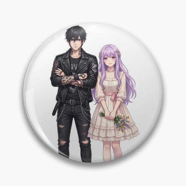 Item preview, Dark x Soft Anime Couple – Opposites Aesthetic Love designed and sold by krishna-artdesigns.