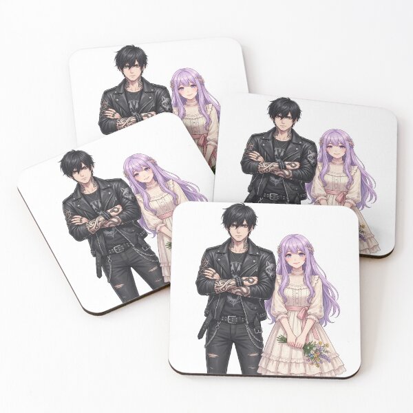 Item preview, Dark x Soft Anime Couple – Opposites Aesthetic Love designed and sold by krishna-artdesigns.