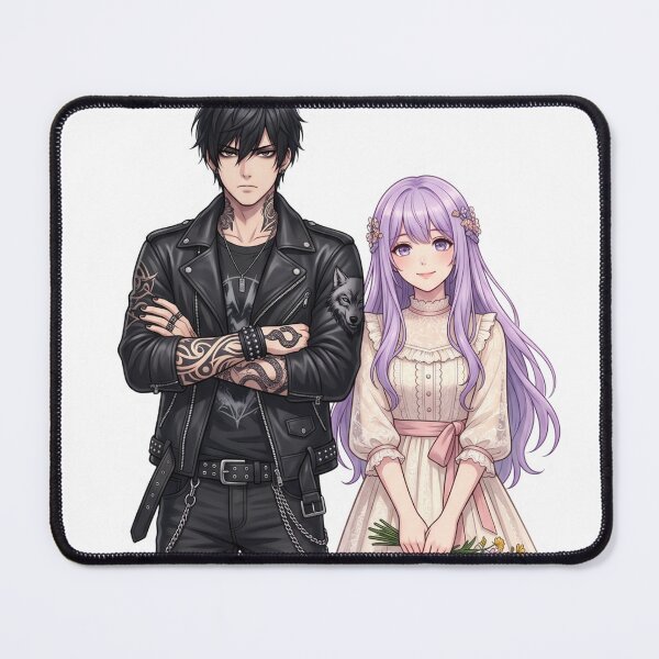 Item preview, Dark x Soft Anime Couple – Opposites Aesthetic Love designed and sold by krishna-artdesigns.