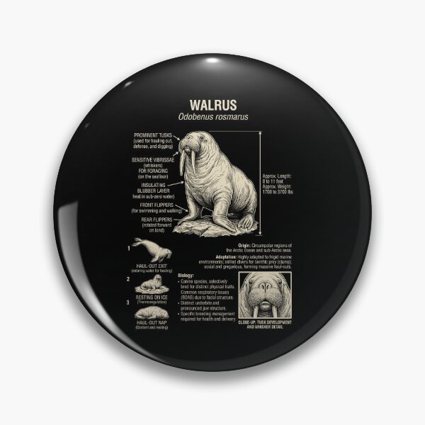 Item preview, Walrus Scientific Anatomy Biology Animal Lover designed and sold by Kimberley King Art  King Art.