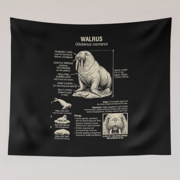 Item preview, Walrus Scientific Anatomy Biology Animal Lover designed and sold by Kimberley King Art  King Art.