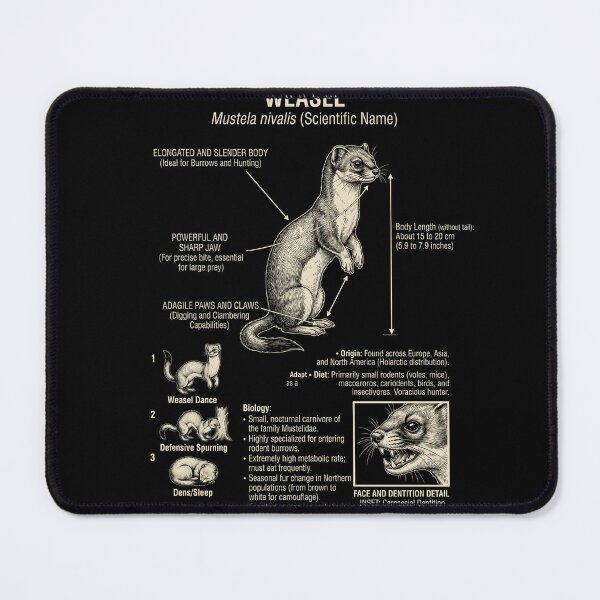 Item preview, Weasel Scientific Anatomy Biology Animal Lover designed and sold by Kimberley King Art  King Art.