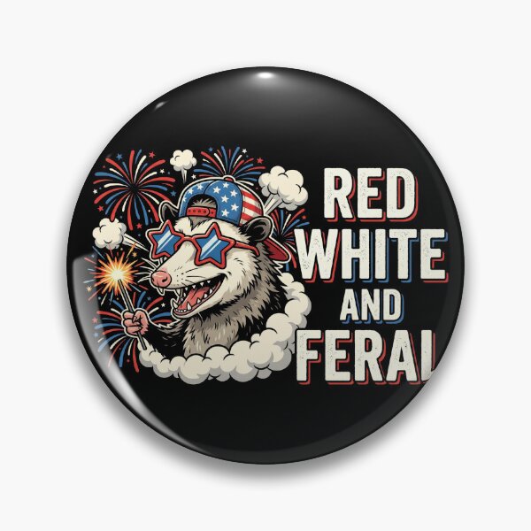 Item preview, Red White And Feral Opossum 4th Of July Shirt designed and sold by TeNovaStudio.