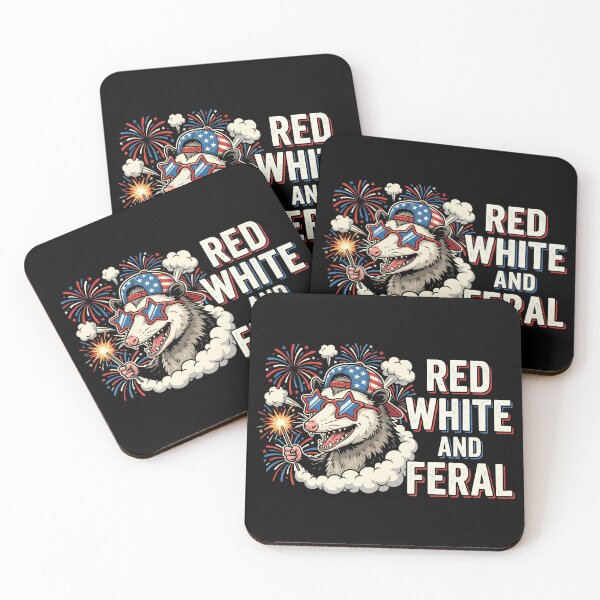 Item preview, Red White And Feral Opossum 4th Of July Shirt designed and sold by TeNovaStudio.