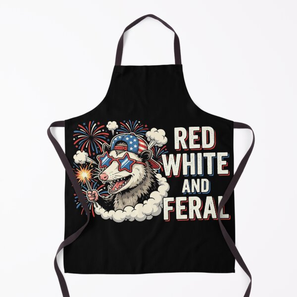 Item preview, Red White And Feral Opossum 4th Of July Shirt designed and sold by TeNovaStudio ⭐⭐⭐⭐⭐.