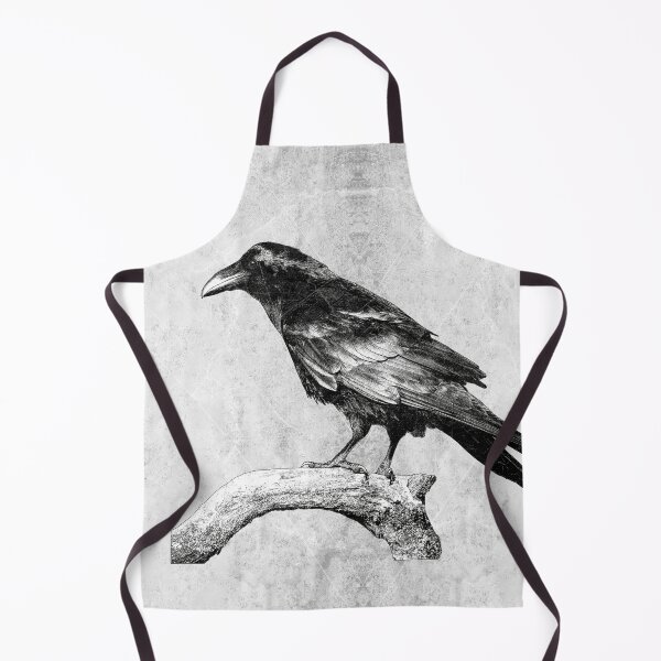 Item preview, Raven Perched Dark Gothic Corvid Natural History Portrait Art designed and sold by Ghoul Enterprises.
