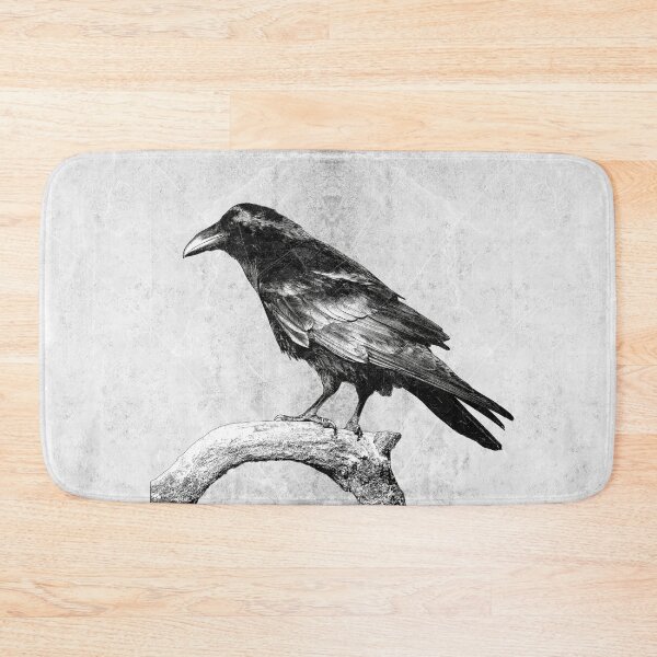 Item preview, Raven Perched Dark Gothic Corvid Natural History Portrait Art designed and sold by Ghoul Enterprises.
