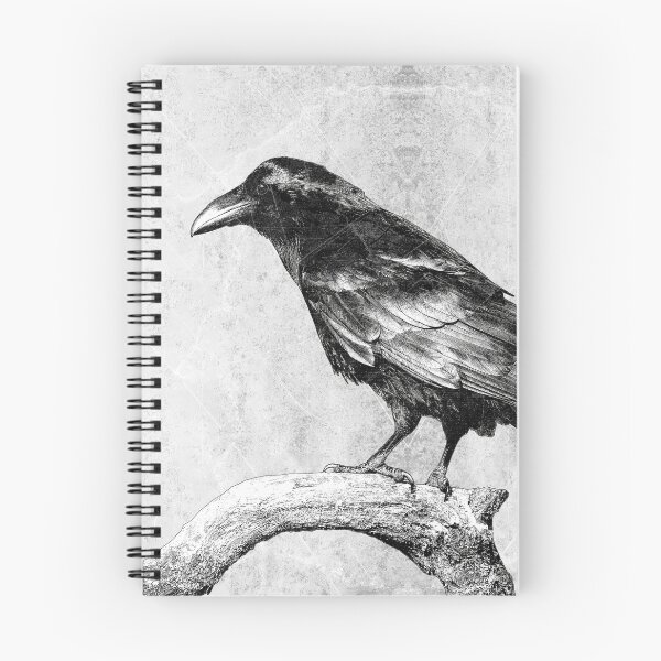 Item preview, Raven Perched Dark Gothic Corvid Natural History Portrait Art designed and sold by Ghoul Enterprises.