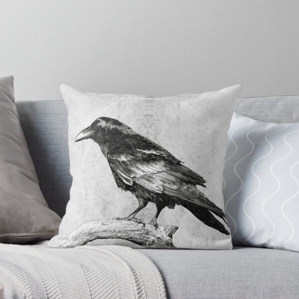 Item preview, Raven Perched Dark Gothic Corvid Natural History Portrait Art designed and sold by Ghoul Enterprises.