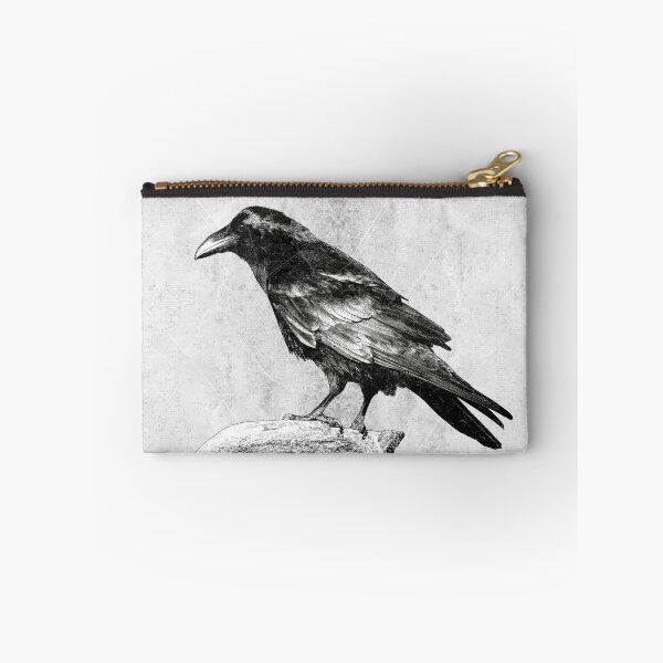 Item preview, Raven Perched Dark Gothic Corvid Natural History Portrait Art designed and sold by Ghoul Enterprises.