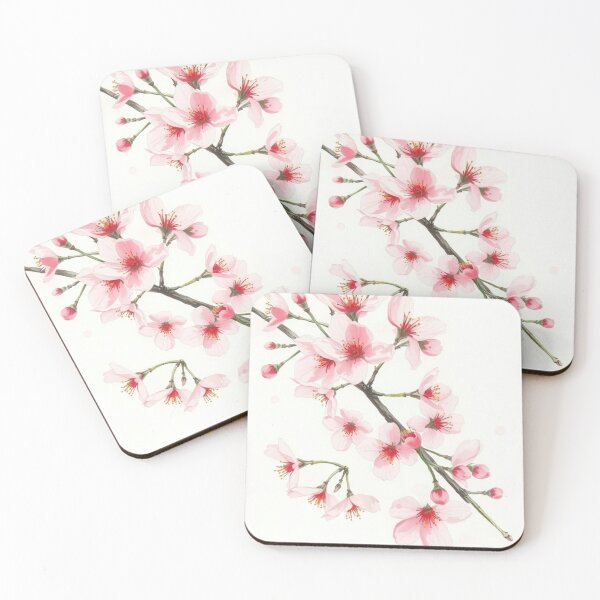 Item preview, Watercolor Cherry Blossom Branch Illustration designed and sold by Vida e Arte.