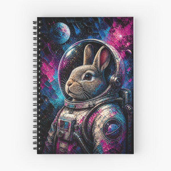Item preview, Brave Outer Space Astronaut Rabbit Neon Aesthetic Art designed and sold by Vista Atelier.