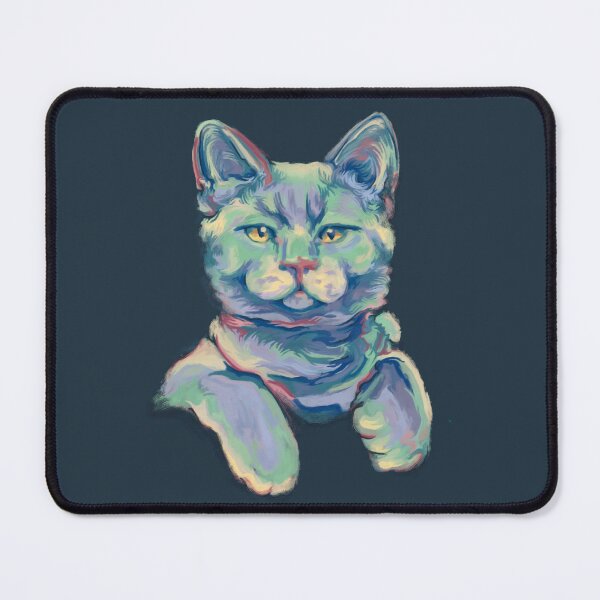 Item preview, Chartreux cat painting with pastel colors designed and sold by NadiaChevrel.