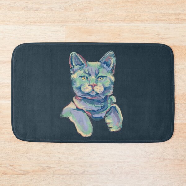 Item preview, Chartreux cat painting with pastel colors designed and sold by NadiaChevrel.