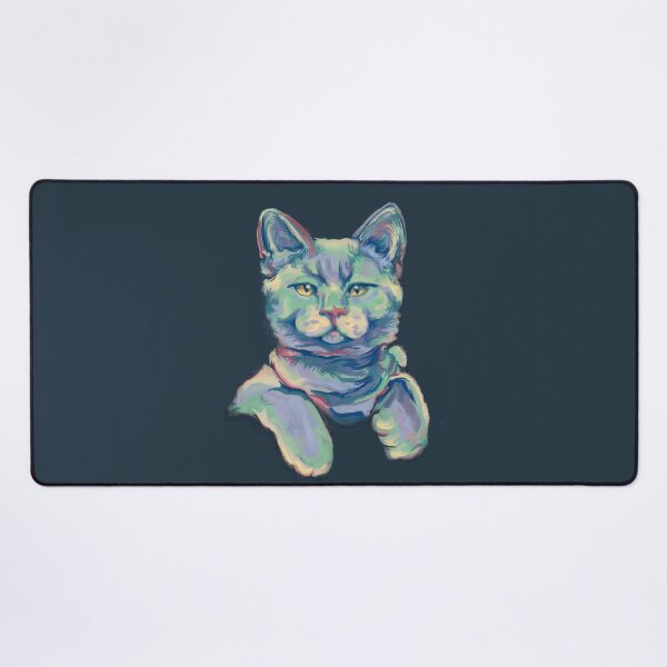 Item preview, Chartreux cat painting with pastel colors designed and sold by NadiaChevrel.
