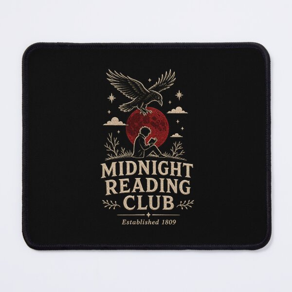 Item preview, Midnight Reading Club Edgar Allan Poe Faux Embroidery Art designed and sold by Fenay Designs.