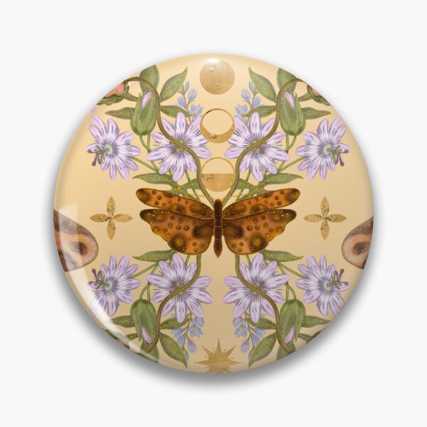 Item preview, Aesthetic Vintage Moth And Delicate Floral Pattern designed and sold by Grin Katalina Floral Patterns & Cozy Art.